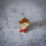 American Traditional Cowboy Skull Enamel Pin