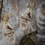 Alternative Shot of The Cowgirl Club & The Cowboy Club Keychains