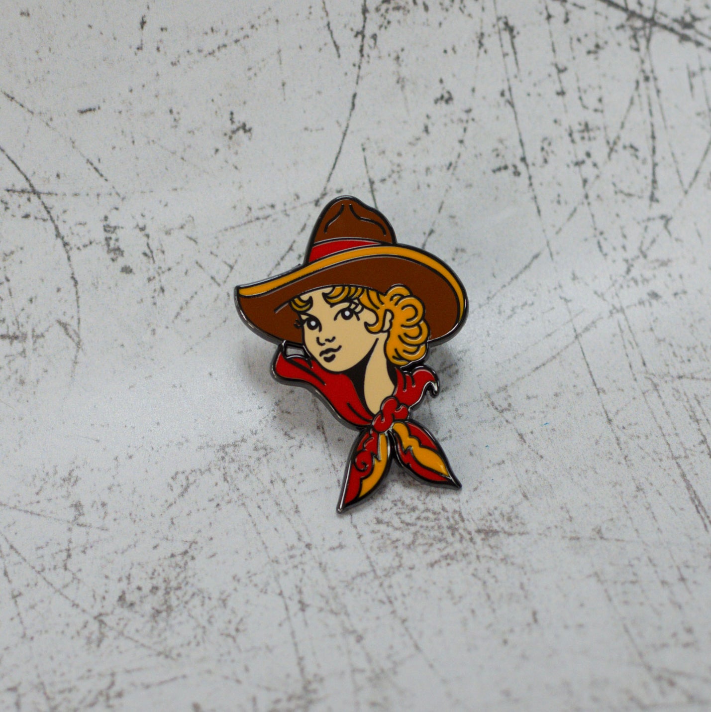 American Traditional Cowgirl Enamel Pin