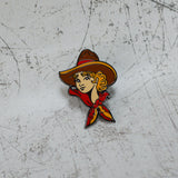 American Traditional Cowgirl Enamel Pin