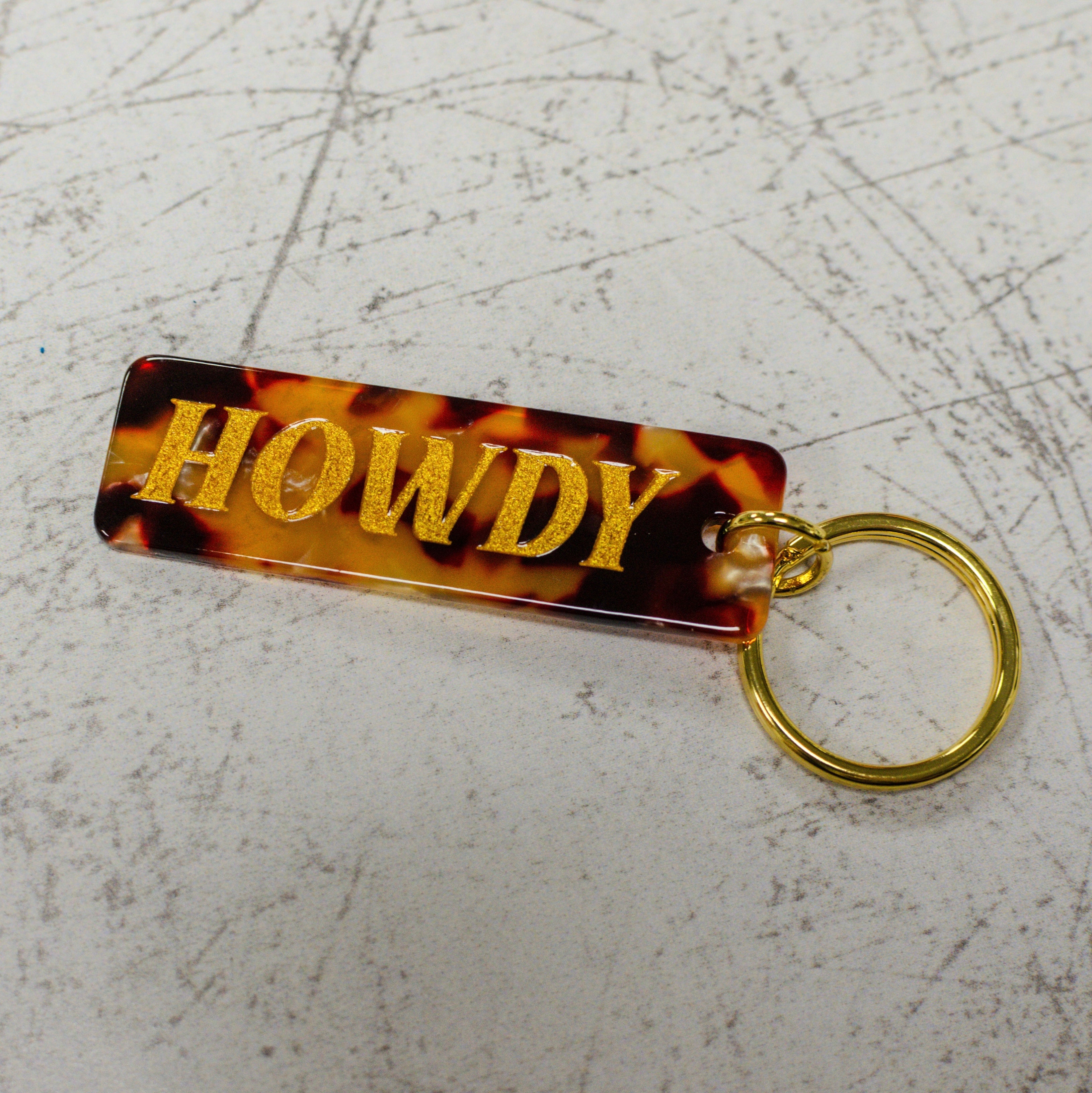 Howdy Leopard Print Keychain
