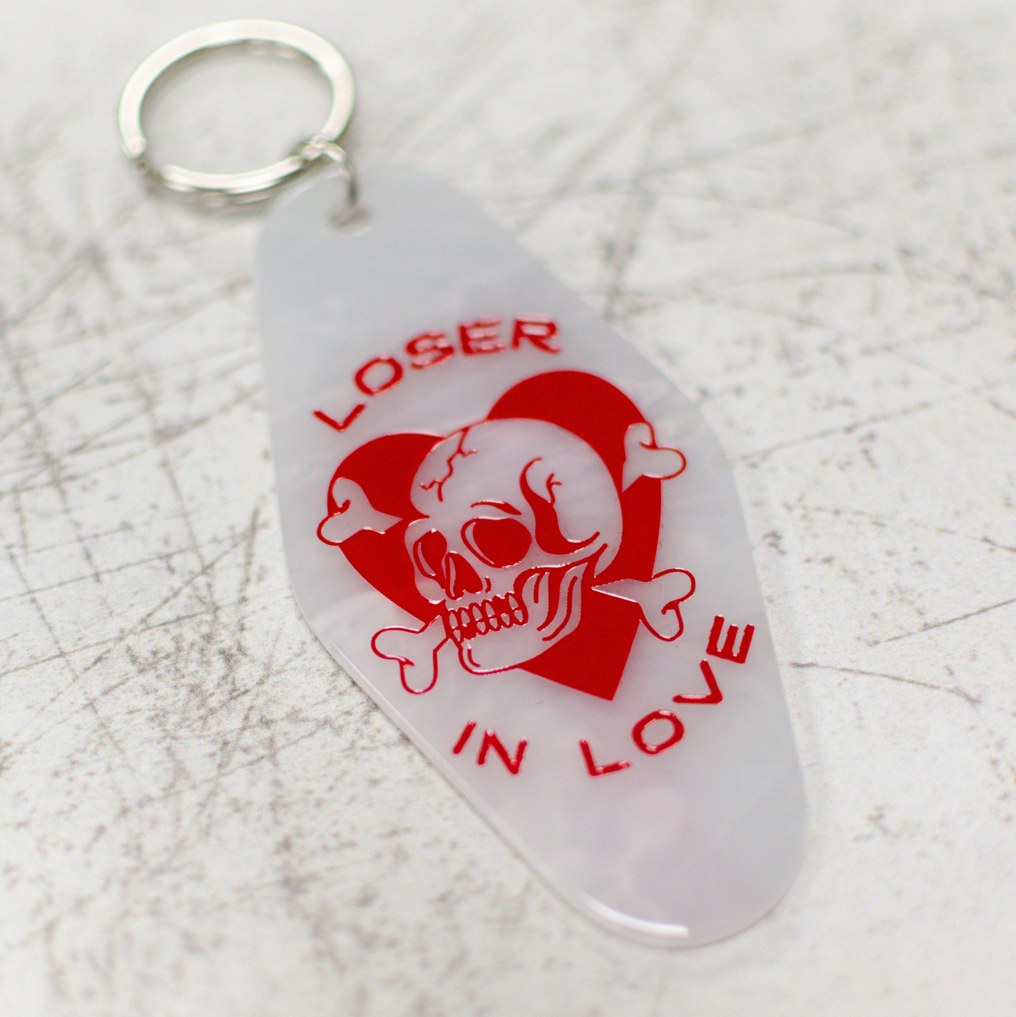 Loser in Love Keychain Angled View