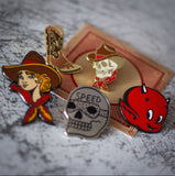 All Of The Enamel Pins Available At The Rock & Rose Motel