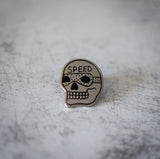 American Traditional Speed Skull Design Enamel Pin
