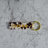 Yeehaw Cow Print Keychain Zoomed Out View