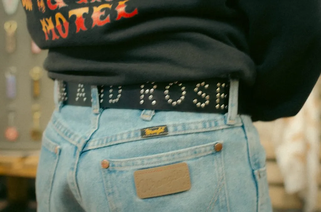 Rock & Rose Motel Studded Genuine Leather Belt