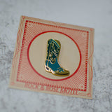 Green Cowboy Boot Enamel Pin