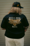 Rock & Rose Motel Eagle Workwear Short Sleeve Embroidered Cropped Shirt