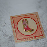 Pink Cowboy Boot Enamel Pin