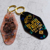 Blind Tiger Tattoo Motel Key Style Keychains