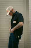 Rock & Rose Motel Eagle Workwear Short Sleeve Embroidered Cropped Shirt