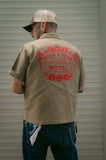 Rock & Rose Motel Rose Workwear Short Sleeve Embroidered Cropped Shirt