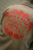 Rock & Rose Motel Rose Workwear Short Sleeve Embroidered Cropped Shirt