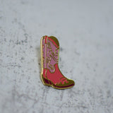 Pink Cowboy Boot Enamel Pin