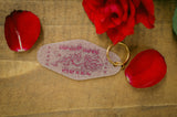 Foxy Lady Rock & Rose Motel Glitter Keychain