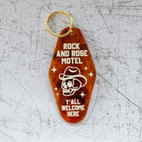 Rock And Rose Motel Cowboy Skull Keychain