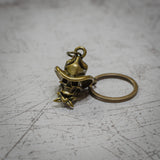Metal Cowboy Skull Keychain