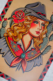Cowgirl A3 Art Print