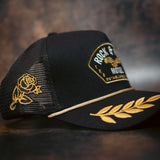 Rock & Rose Motel Black & Gold Captain’s Trucker Cap