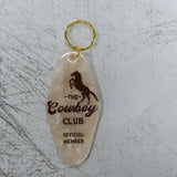 The Cowboy Club Official Member Motel Keychain Full View