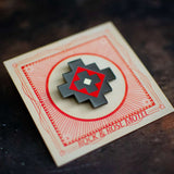 Navajo Style Black & Red Enamel Pin