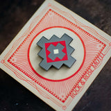 Navajo Style Black & Red Enamel Pin