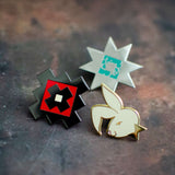Navajo Style Black & Red Enamel Pin
