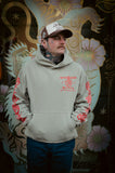 Rock And Rose Motel Hoodie Taupe and Red