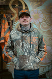 Rock And Rose Motel Hoodie Hunting Camo and Orange