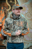 Rock And Rose Motel Hoodie Hunting Camo and Orange