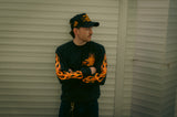 Rock And Rose Motel Long Sleeve Flaming Eagle T-Shirt