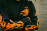 Rock And Rose Motel Long Sleeve Flaming Eagle T-Shirt