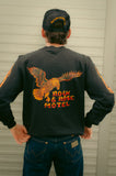 Rock And Rose Motel Long Sleeve Flaming Eagle T-Shirt