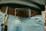 Rock & Rose Motel Studded Genuine Leather Belt In Brown