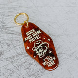 Rock And Rose Motel Cowboy Skull Keychain