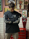 Rock & Rose Motel Black Long Sleeved Tee Front View Crossed Arms