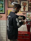 Rock & Rose Motel Black Long Sleeved Tee Side View Model Shot