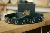 Rock & Rose Motel Wild And Free Studded Genuine Leather Belt In Black
