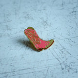 Pink Cowboy Boot Enamel Pin