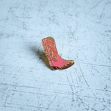 Pink Cowboy Boot Enamel Pin