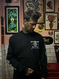 Rock & Rose Motel Black Long Sleeved Tee Front View Model Shot