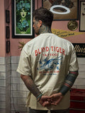 Blind Tiger Tattoo White T-Shirt Model Shot