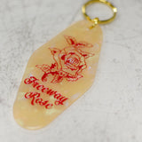 Freeway Rose Yellow Keychain Angled View