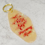 Freeway Rose Yellow Keychain Close Up View