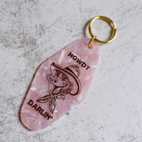 Howdy Darlin' Motel Style Keychain Angled View