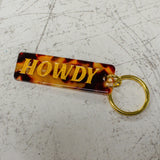 Howdy Leopard Print Keychain