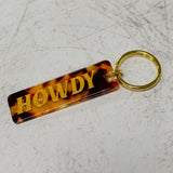 Howdy Leopard Print Keychain Close Up