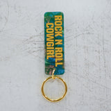 Rock N Roll Cowgirl Keychain Portrait View