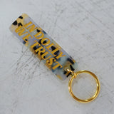In Dolly We Trust Leopard Print Keychain