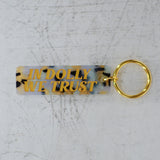 In Dolly We Trust Leopard Print Keychain Full View